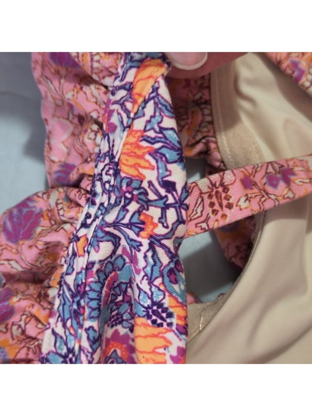 Free People Floral Pink Orange Purple Cropped Bralette - Picture 4 of 11